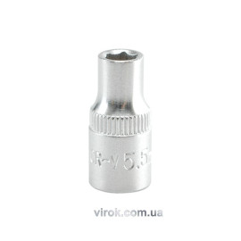 Головка торцева 6-гранна YATO : квадрат 1/4", М= 5,5 мм, L= 25 мм [24/240/400]