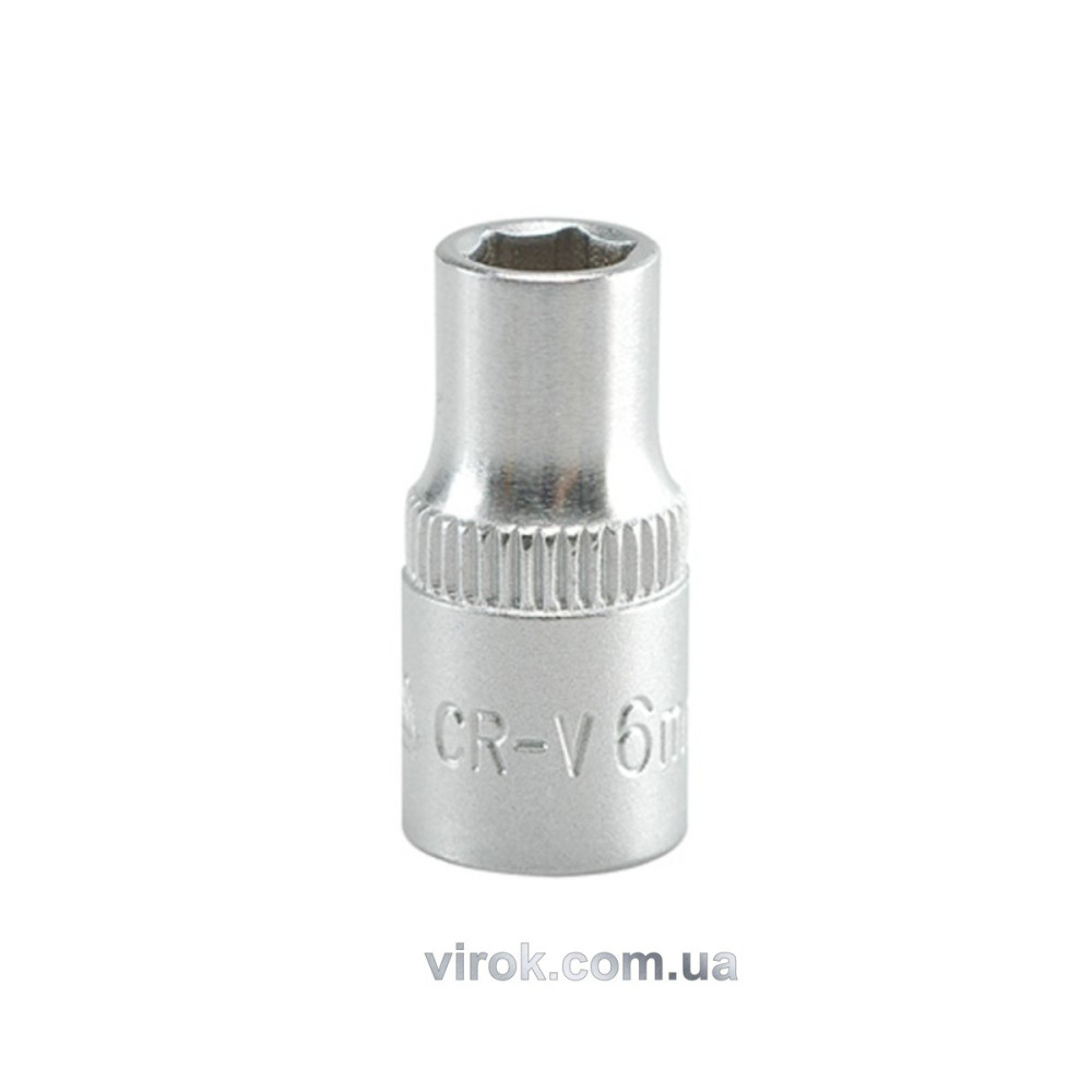 Головка торцева 6-гранна YATO : квадрат 1/4", М= 6 мм, L= 25 мм [24/240/400]