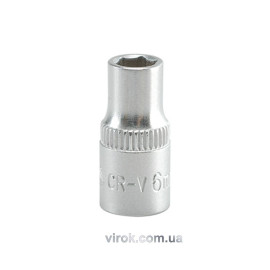 Головка торцева 6-гранна YATO : квадрат 1/4", М= 6 мм, L= 25 мм [24/240/400]