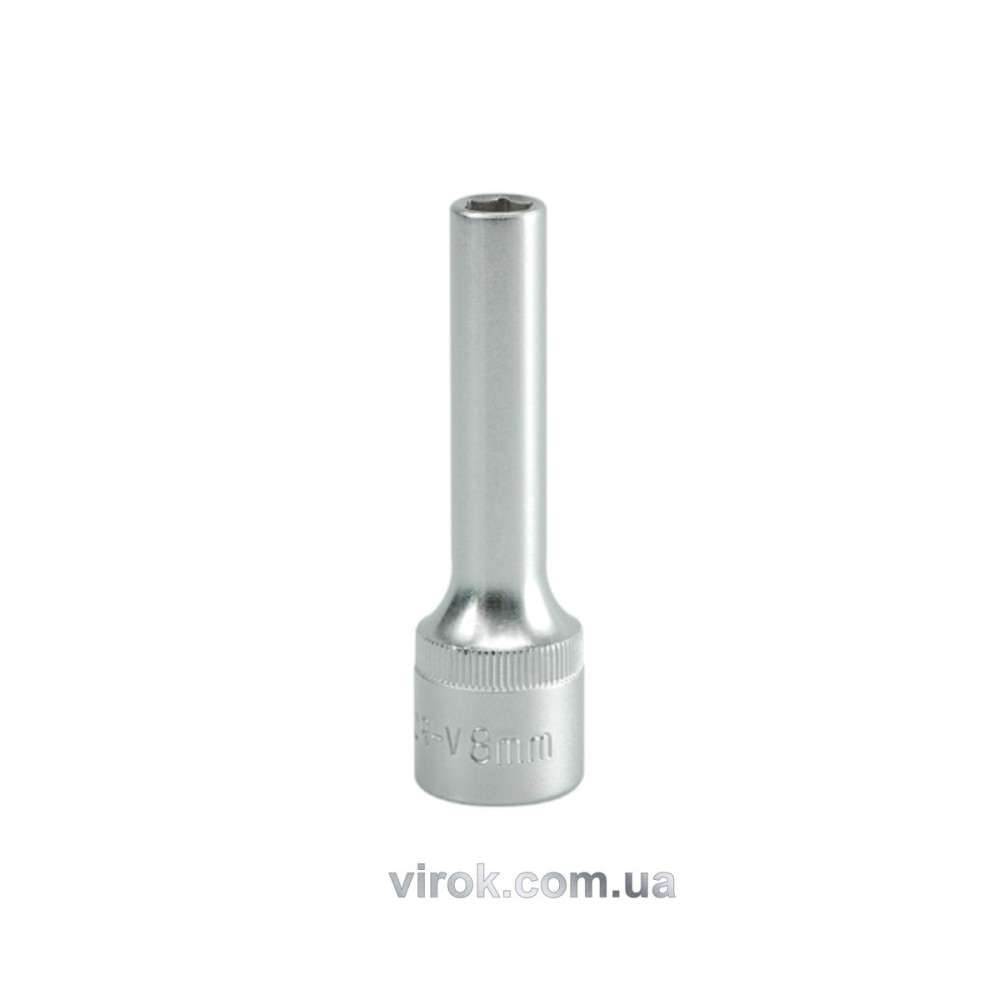 Головка торцева 6-гранна YATO : подовжена, квадрат 1/2", М= 8 мм, L= 76 мм [12/60/120]