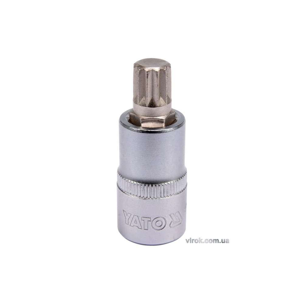 Головка торцева до квадрату 1/2" YATO з насадкою "SPLINE" M12, L= 55 мм [40/160]
