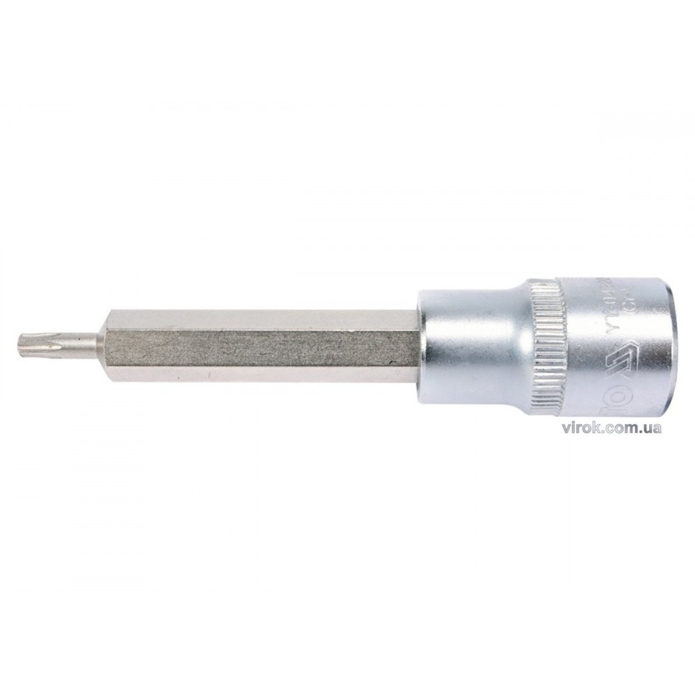 Головка торцева до квадрату 1/2" YATO з насадкою "TORX" подовжена Т20, L= 100 мм [20/120]