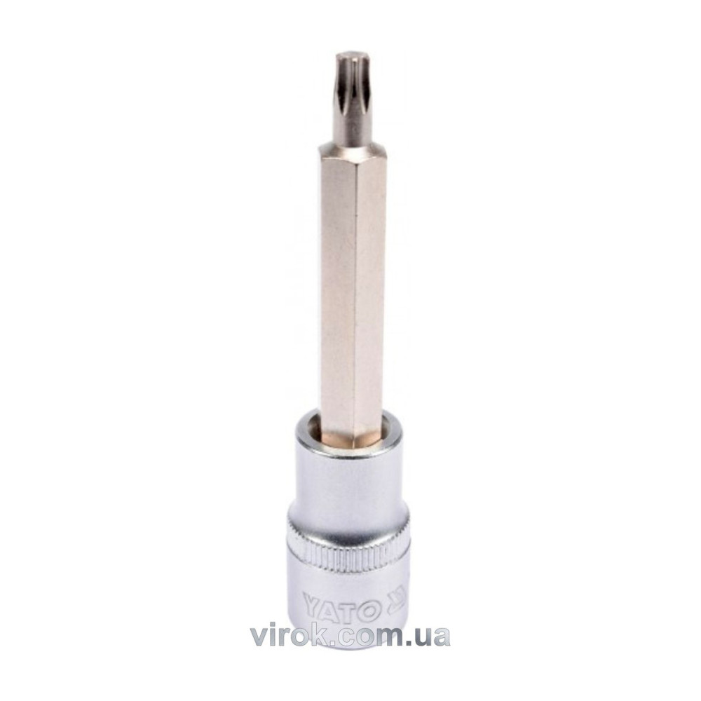 Головка торцева до квадрату 1/2" YATO з насадкою "TORX" подовжена Т30, L= 100 мм [20/120]