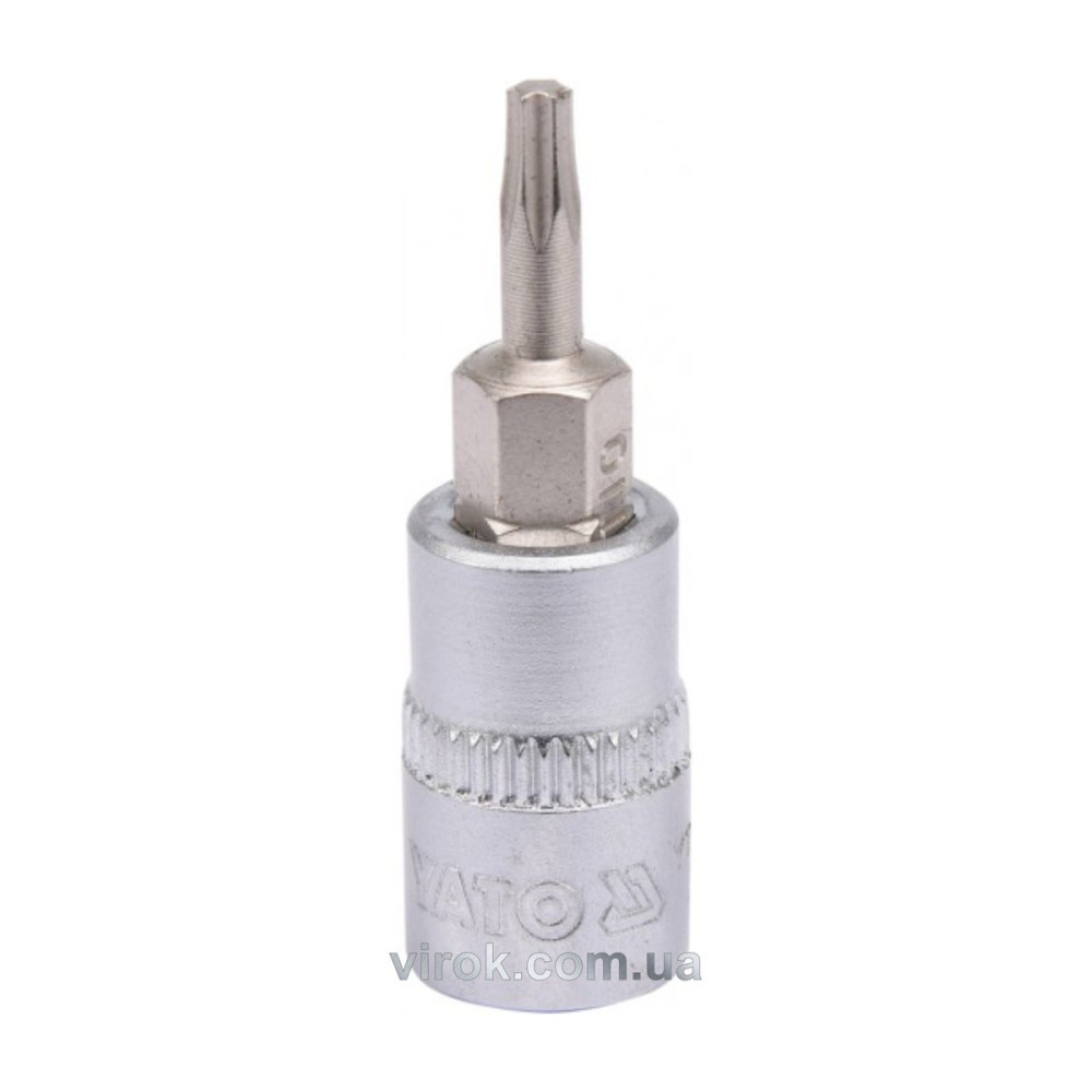 Головка торцева до квадрату 1/4" YATO з насадкою "TORX" Т10, L= 37 мм [150/600]