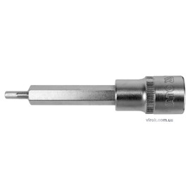 Головка торцева з насадкою HEX YATO : квадрат 1/2". HEX M4, L= 100 мм. подовжена [20/120]