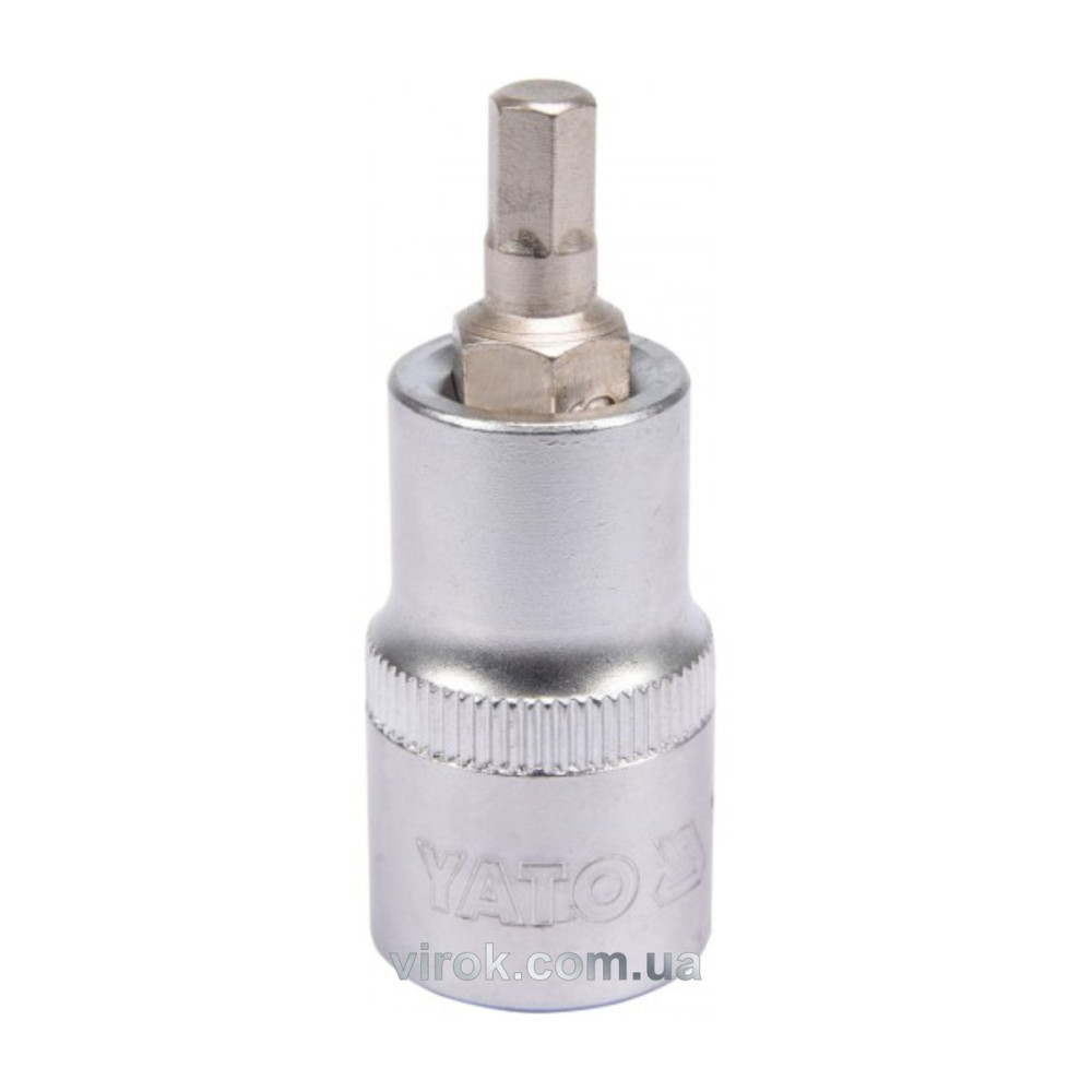 Головка торцева з насадкою HEX YATO : квадрат 1/2". HEX M6, L= 55 мм [40/240]