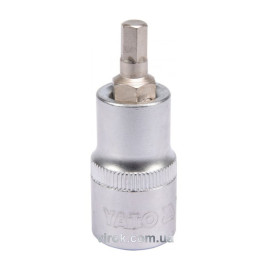 Головка торцева з насадкою HEX YATO : квадрат 1/2". HEX M6, L= 55 мм [40/240]