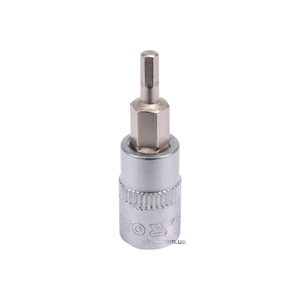 Головка торцева з насадкою HEX YATO : квадрат 1/4". HEX M3, L= 37 мм [150/600]