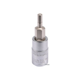 Головка торцева з насадкою HEX YATO : квадрат 1/4". HEX M3, L= 37 мм [150/600]