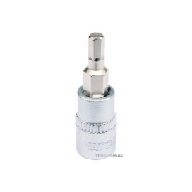 Головка торцева з насадкою HEX YATO : квадрат 1/4". HEX M4, L= 37 мм [150/600]