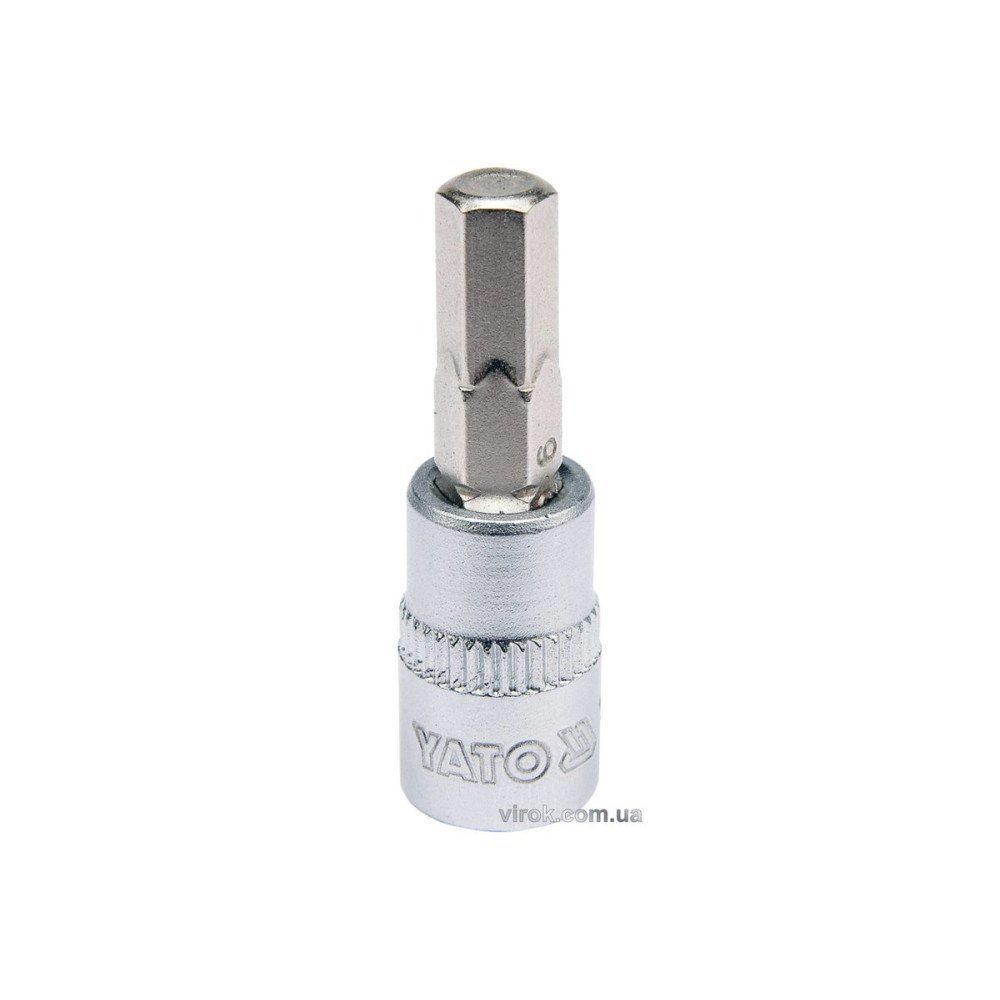 Головка торцева з насадкою HEX YATO : квадрат 1/4". HEX M6, L= 37 мм [150/600]