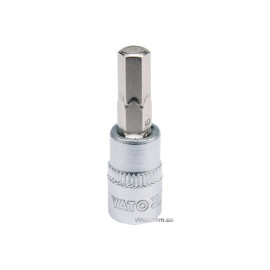 Головка торцева з насадкою HEX YATO : квадрат 1/4". HEX M6, L= 37 мм [150/600]