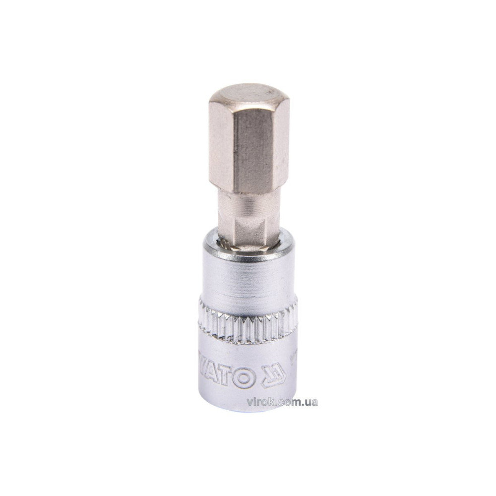 Головка торцева з насадкою HEX YATO : квадрат 1/4". HEX M8, L= 37 мм [150/600]