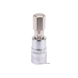 Головка торцева з насадкою HEX YATO : квадрат 1/4". HEX M8, L= 37 мм [150/600]