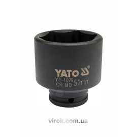 Головка торцева ударна 6-гранна YATO : для ступиць, квадрат 1/2", М= 52 мм, L= 72 мм [3/12]