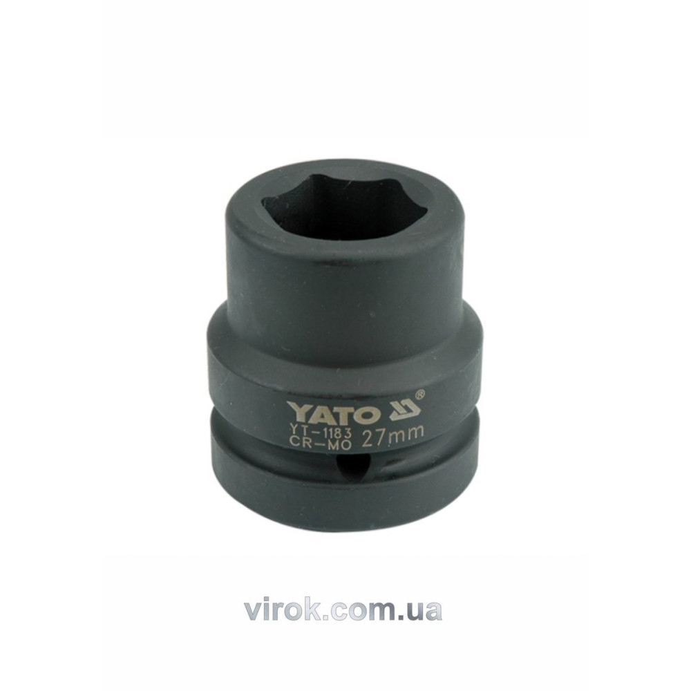 Головка торцева ударна 6-гранна YATO : квадрат 1", М= 28 мм, L= 59 мм [6/24]
