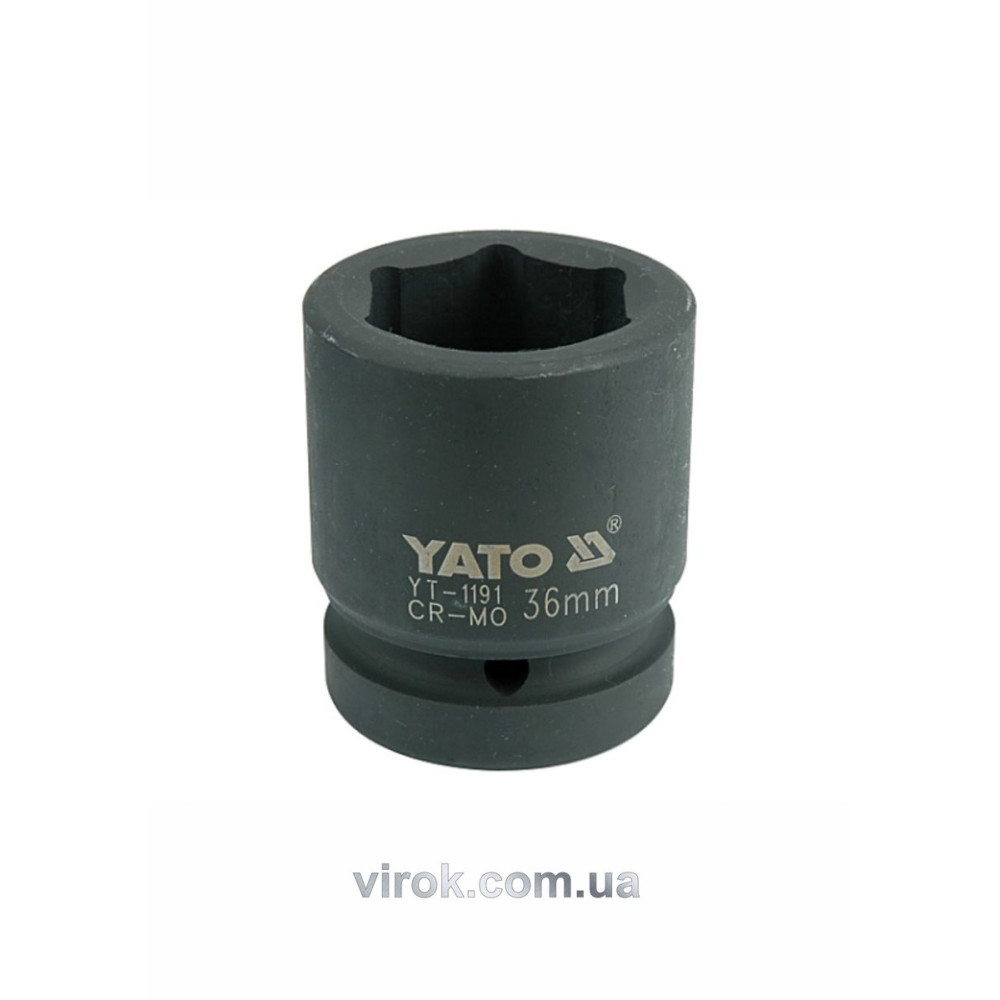 Головка торцева ударна 6-гранна YATO : квадрат 1", М= 36 мм, L= 65 мм [6/24]