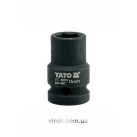 Головка торцева ударна 6-гранна YATO : квадрат 1/2", М= 13 мм, L= 39 мм [60/240]