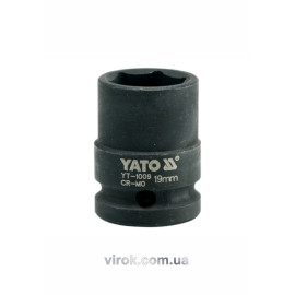 Головка торцева ударна 6-гранна YATO : квадрат 1/2", М= 19 мм, L= 39 мм [40/160]