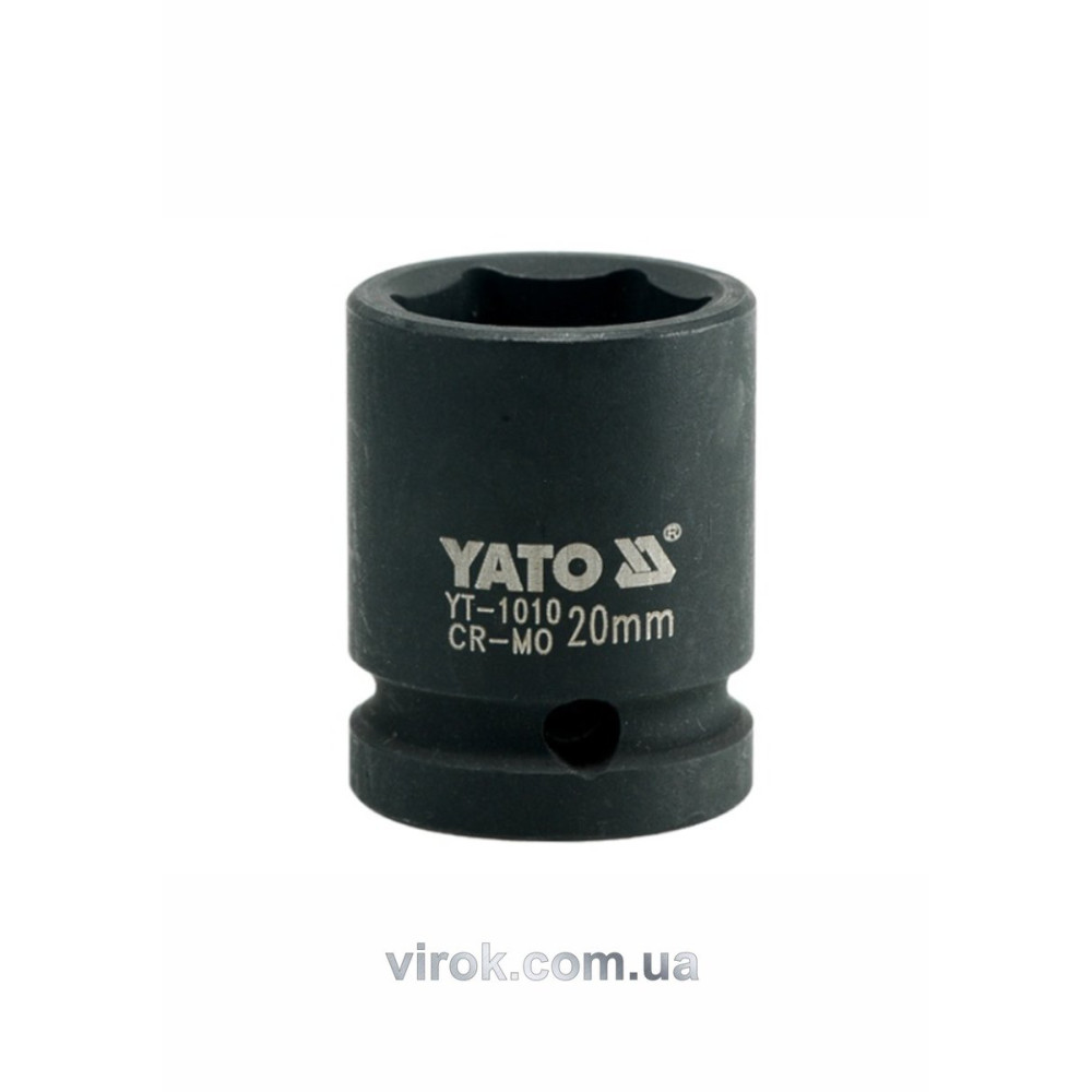 Головка торцева ударна 6-гранна YATO : квадрат 1/2", М= 20 мм, L= 39 мм [40/160]