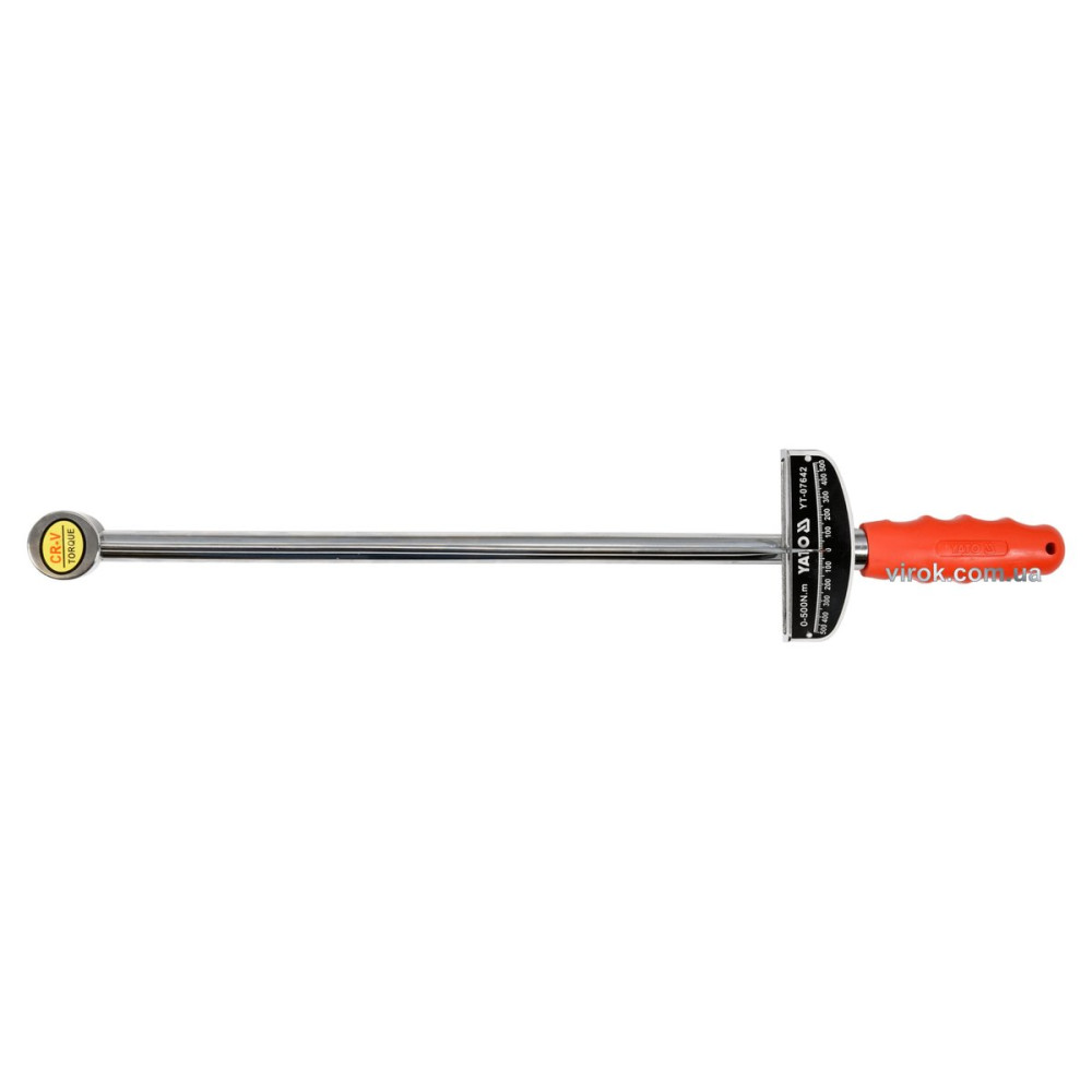 Ключ динамометричний стрілковий YATO : квадрат 3/4", F= 0-500 Нм YT-07642