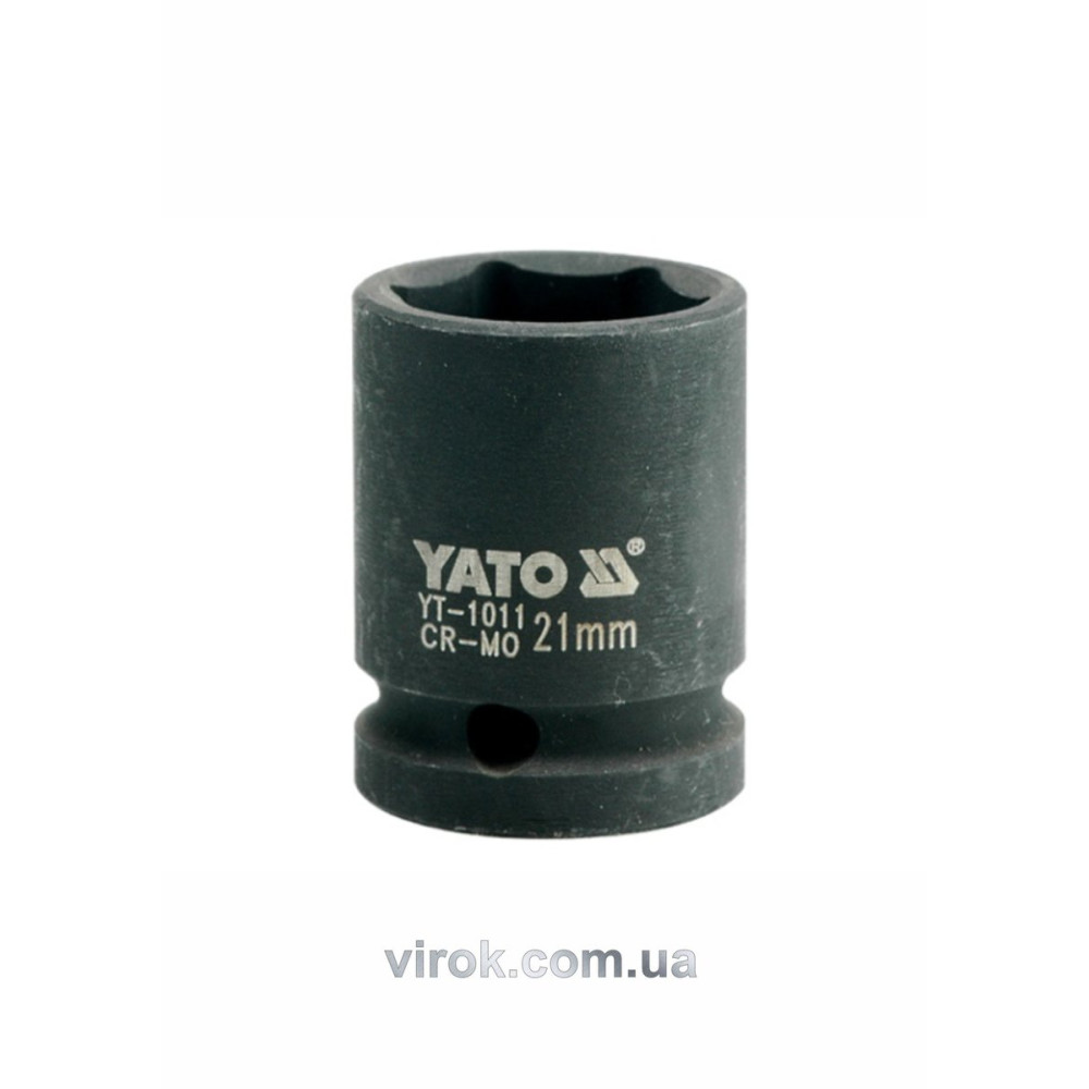 Головка торцева ударна 6-гранна YATO : квадрат 1/2", М= 21 мм, L= 39 мм [40/160]