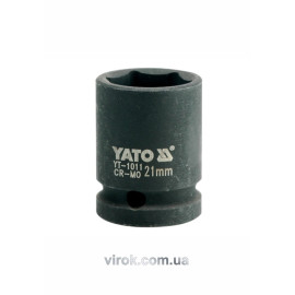 Головка торцева ударна 6-гранна YATO : квадрат 1/2", М= 21 мм, L= 39 мм [40/160]