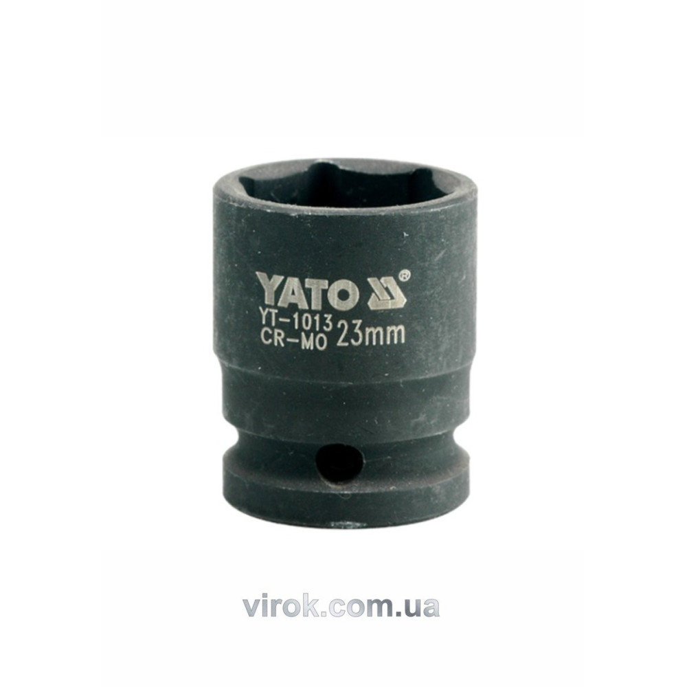 Головка торцева ударна 6-гранна YATO : квадрат 1/2", М= 23 мм, L= 39 мм [30/120]
