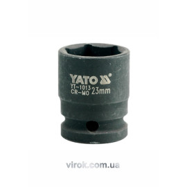 Головка торцева ударна 6-гранна YATO : квадрат 1/2", М= 23 мм, L= 39 мм [30/120]