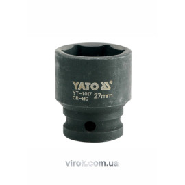 Головка торцева ударна 6-гранна YATO : квадрат 1/2", М= 27 мм, L= 43 мм [24/96]