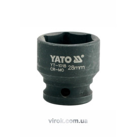 Головка торцева ударна 6-гранна YATO : квадрат 1/2", М= 28 мм, L= 48 мм [24/96]