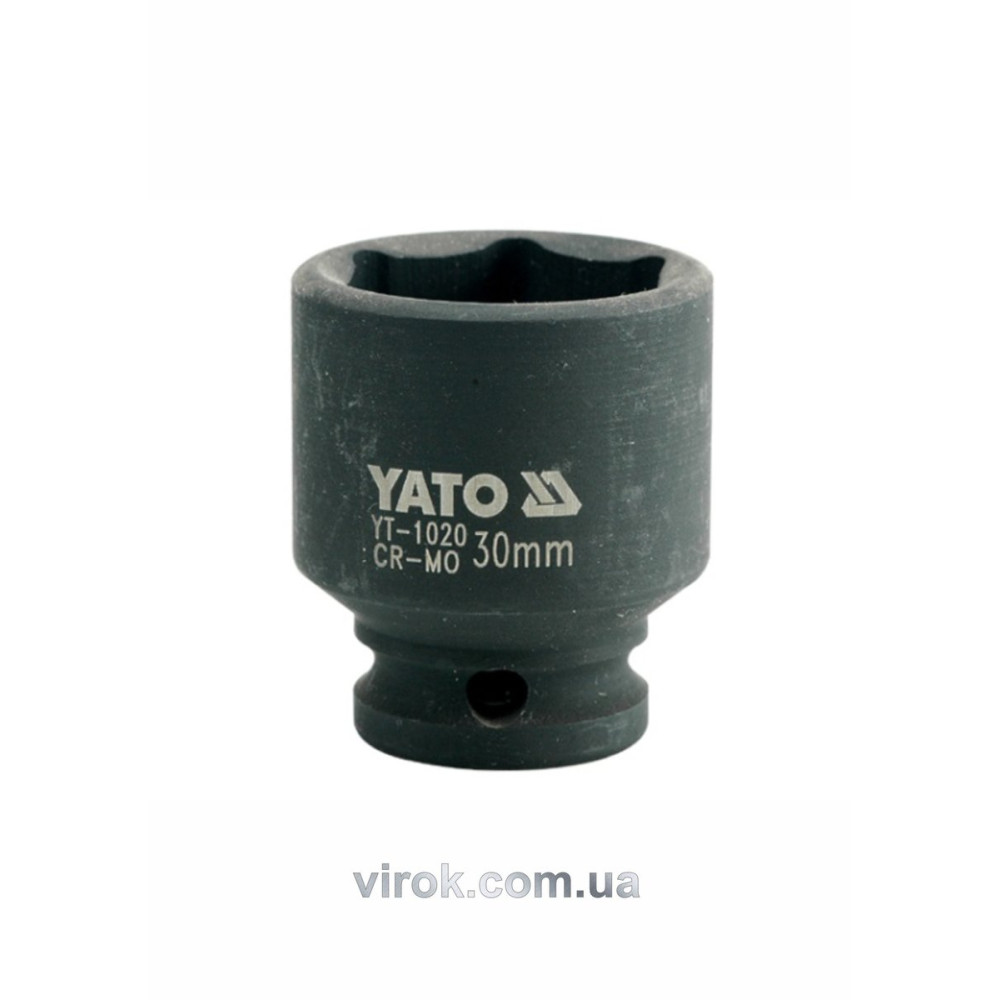 Головка торцева ударна 6-гранна YATO : квадрат 1/2", М= 30 мм, L= 48 мм [24/96]