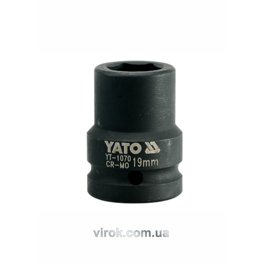 Головка торцева ударна 6-гранна YATO : квадрат 3/4", М= 19 мм, L= 50 мм [16/64]