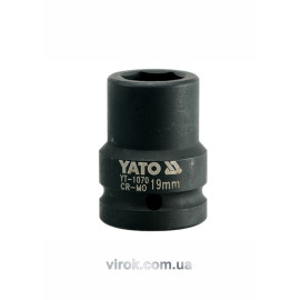 Головка торцева ударна 6-гранна YATO : квадрат 3/4", М= 19 мм, L= 50 мм [16/64]