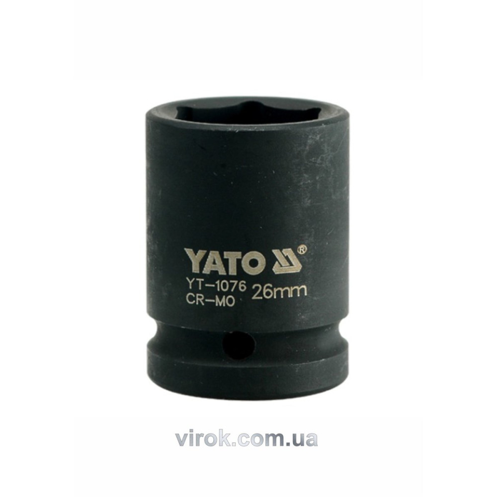 Головка торцева ударна 6-гранна YATO : квадрат 3/4", М= 26 мм, L= 50 мм [16/64]