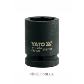 Головка торцева ударна 6-гранна YATO : квадрат 3/4", М= 26 мм, L= 50 мм [16/64]