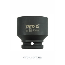 Головка торцева ударна 6-гранна YATO : квадрат 3/4", М= 43 мм, L= 57 мм [4/16]