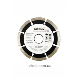 Диск алмазный сегмент YATO: "SEGMENT" Ø= 115x8,0x22,2 мм. H=2,1 мм YT-6002