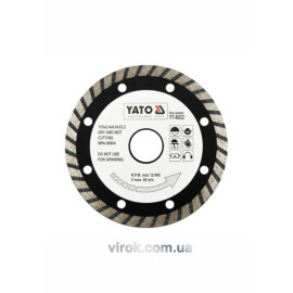 Диск алмазный турбо YATO: "TURBO" Ø= 115x8,0x22,2 мм. H=2,4 мм YT-6022