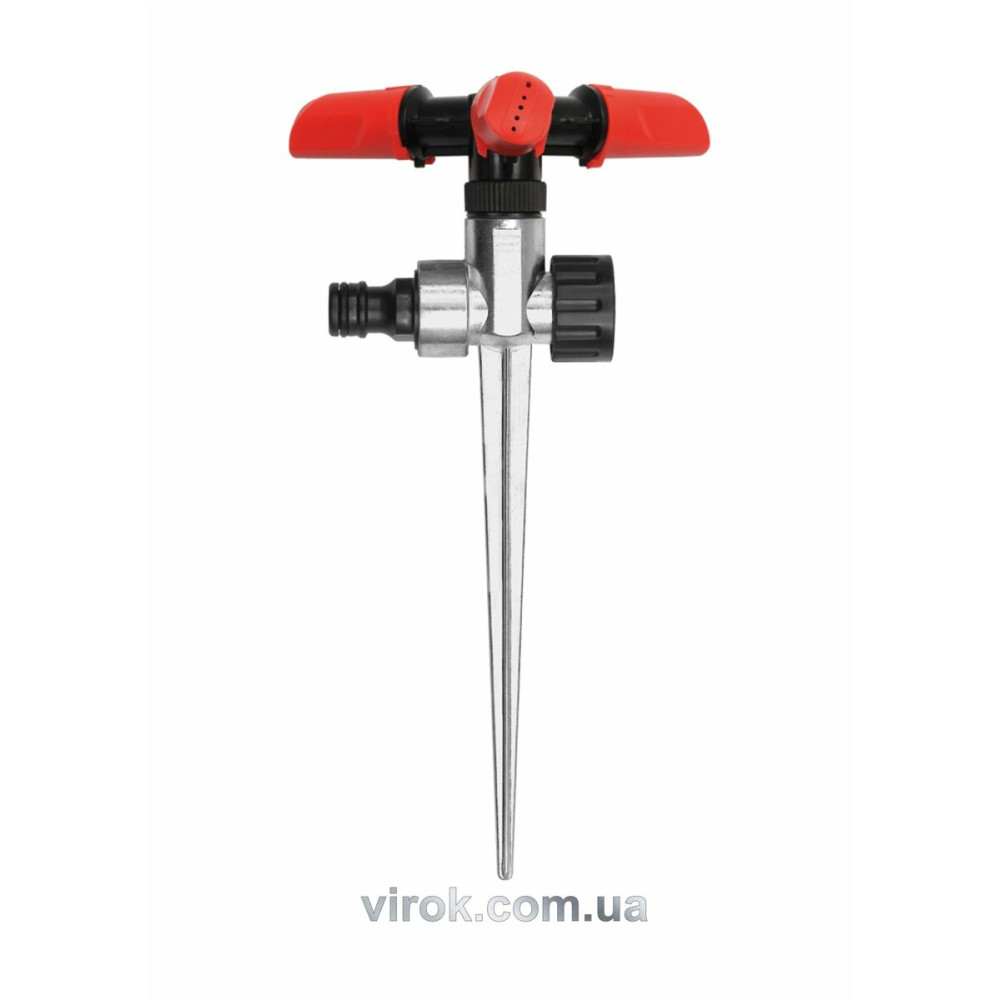 Зрошувач обертовий 3-сторонній YATO на кілку, до шлангу 1/2", межа дії- 12 м, ABS-пластик +цинк [48]