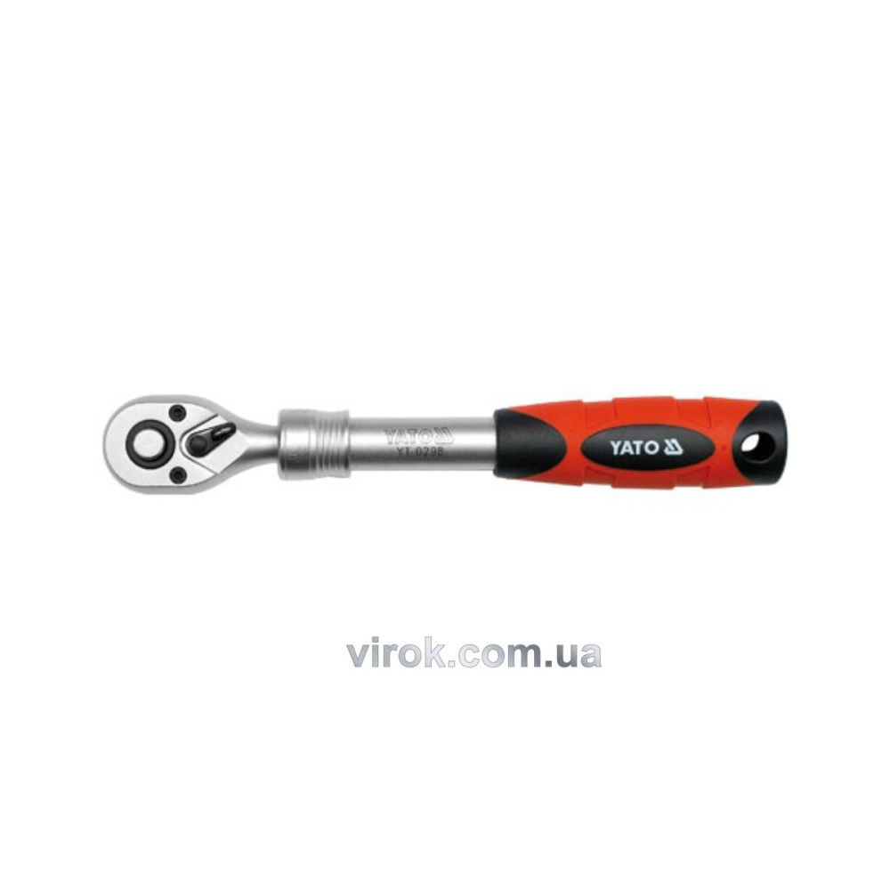 Тріщатка YATO : квадрат 3/8", 72T, L= 215-315 мм, телескопічна ручка [6/24]