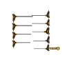 Набір ключів TORX VOREL : тип "Т", Т10-T50, L= 100-200 мм, Cr-V 6150, 9 шт [12/24]