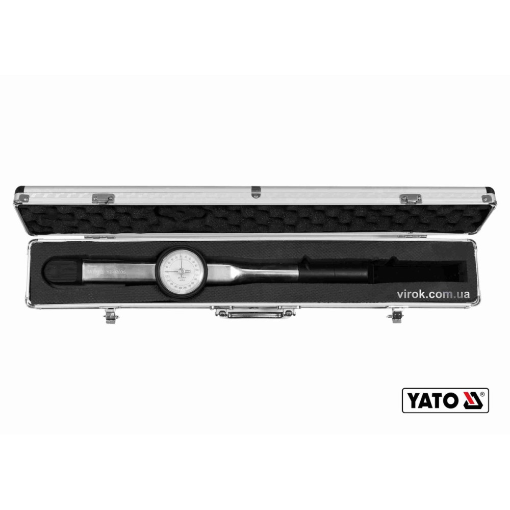 Ключ динамометричний YATO : квадрат 1/2", F= 20- 200 Нм зі стрілочно циферблатною шкалою YT-07835