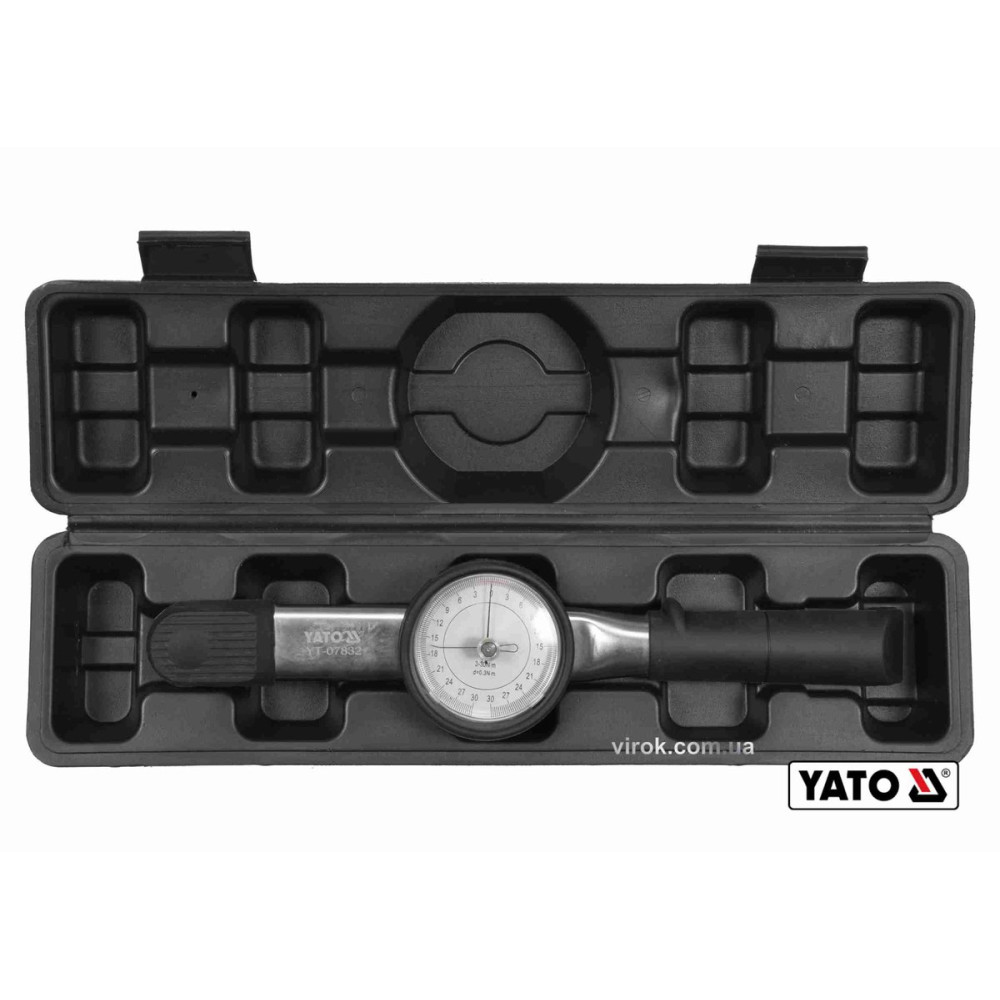 Ключ динамометричний YATO : квадрат 3/8", F= 3- 30 Нм зі стрілочно циферблатною шкалою YT-07832