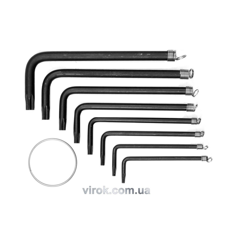 Ключі TORX L-подібні VOREL : на кільці, Т9-Т40, 8 шт. [50/100]