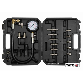 Компресометр для дизельних двигунів YATO : 7 МПа, з спорядженням, 19 шт + кейс [10]