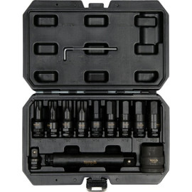 Набір насадок викруткових ударних YATO : TORX/HEX до квадратів 1/2", 3/4", 12 елем.. [5]