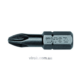 Насадка викруткова YATO : "Pozidriv" PZ2 x 25 мм. HEX 1/4". 50 (Уп/Шт.) [20/40]