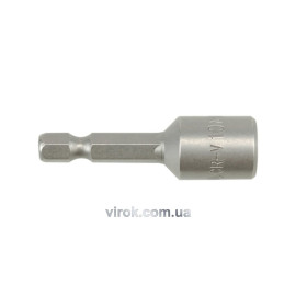 Насадка торцева магнітна 6-гранна YATO : HEX M10 x 48 мм, HEX Ø= 1/4" [Блістер] [100]