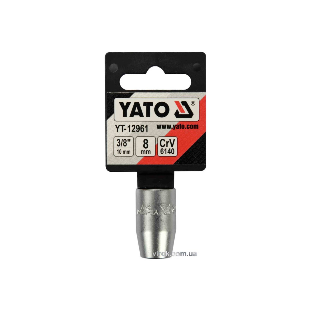 Перехідник для насадок викруткових YATO : квадрат 3/8"(F) HEX= М8 мм(M), CrV [Блістер] [5/300]